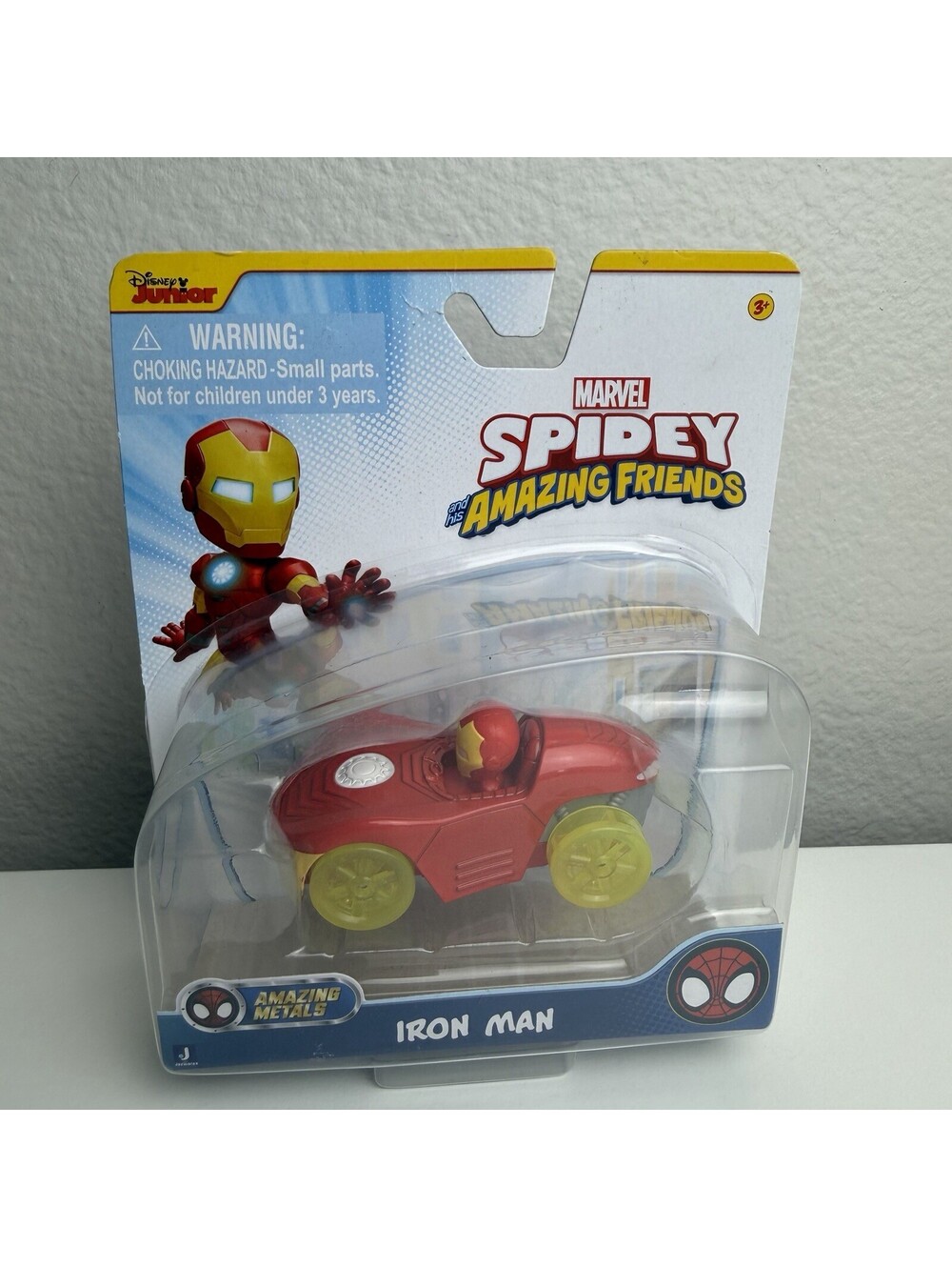 Marvel Spidey Amazing Friends Iron Man Amazing Metals Diecast Car SNF0231 NIB